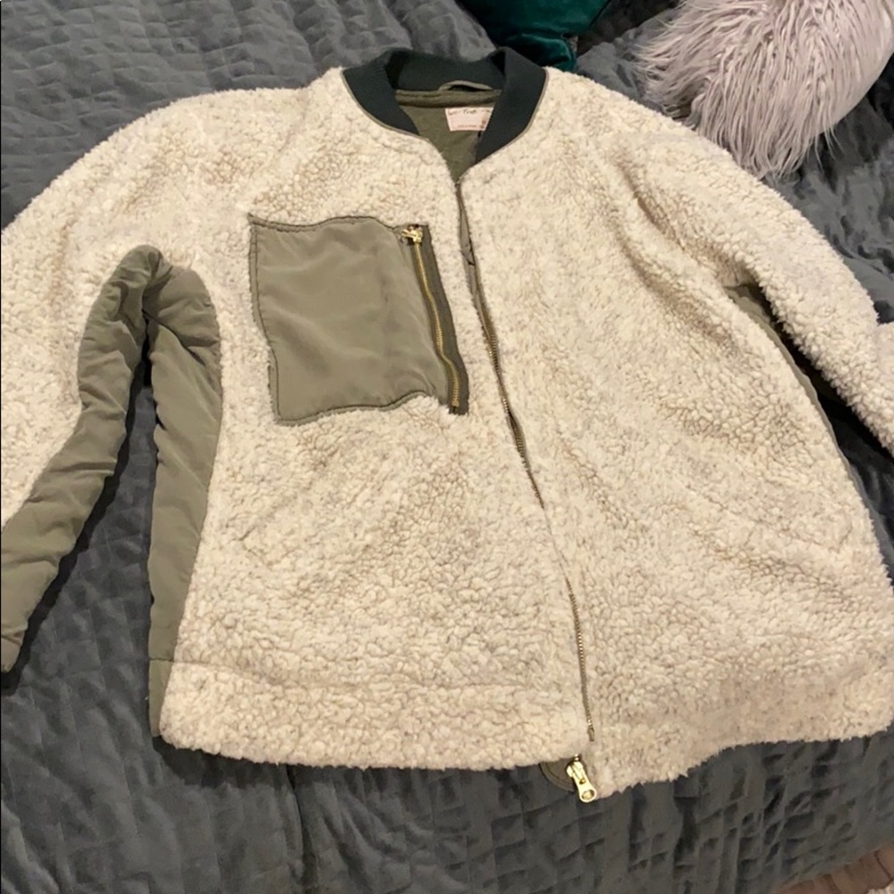 Free people bomber jacket switcher sherleen fuzzy